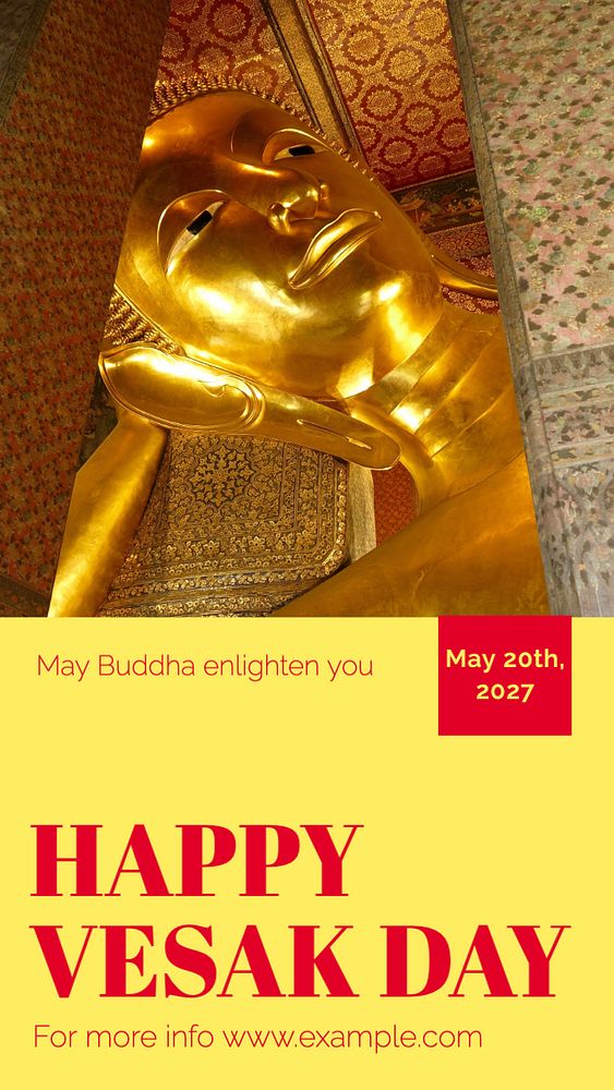 Happy Vesak Day  Instagram story template, editable text