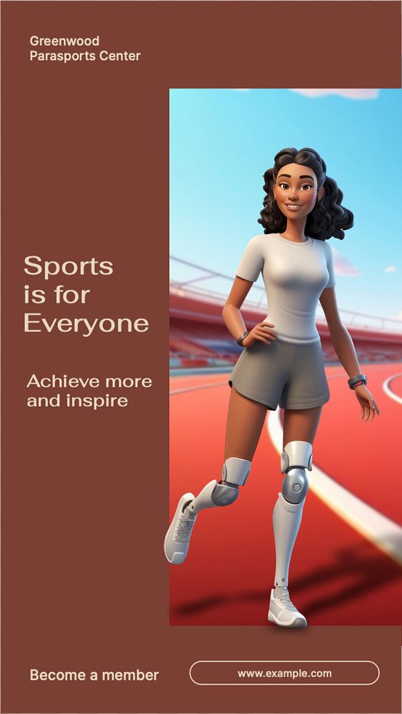 Inclusive sports Instagram story template, editable text