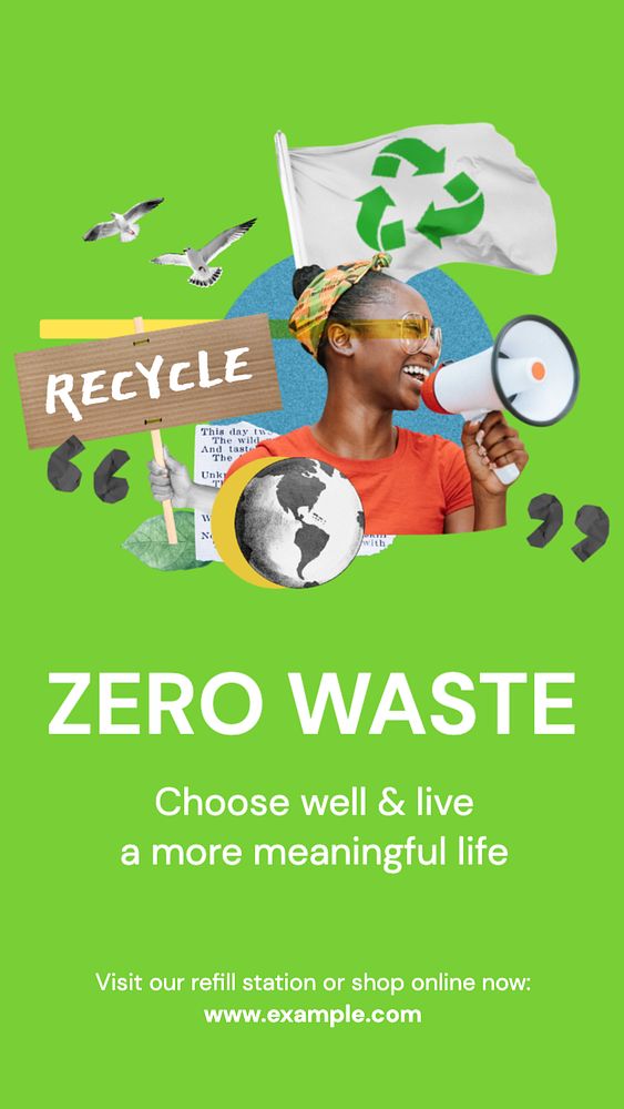 Zero waste Facebook story template, editable design