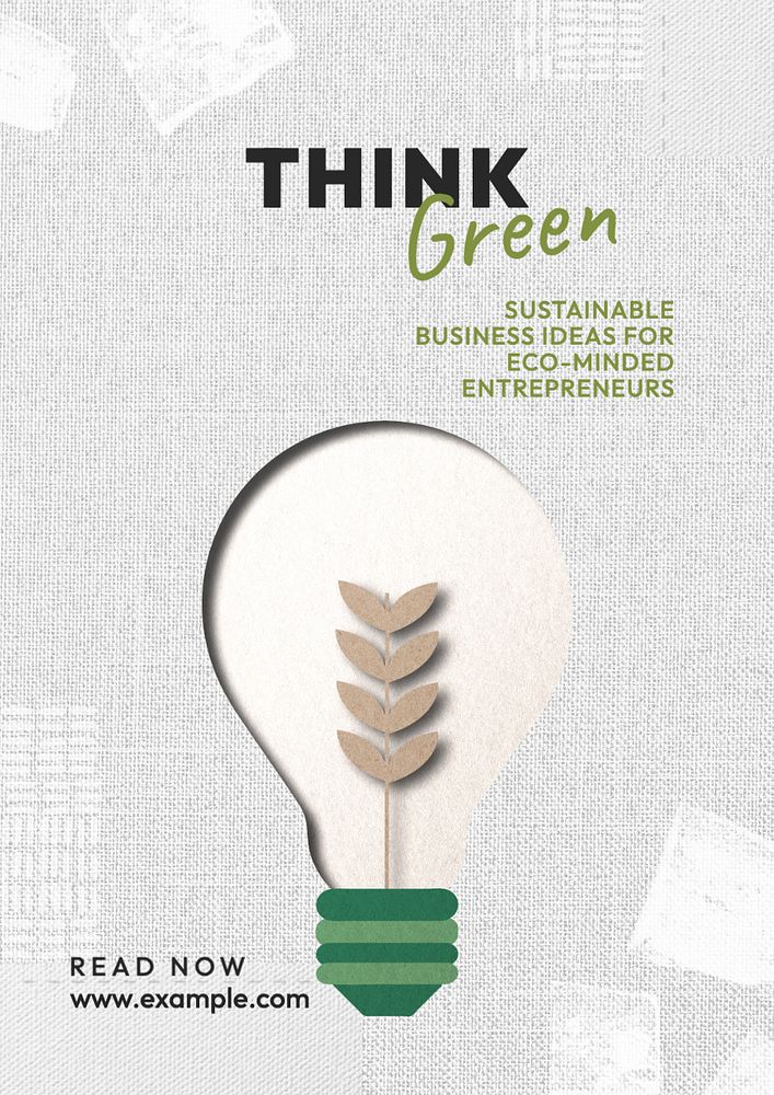 Think green  poster template, editable text and design