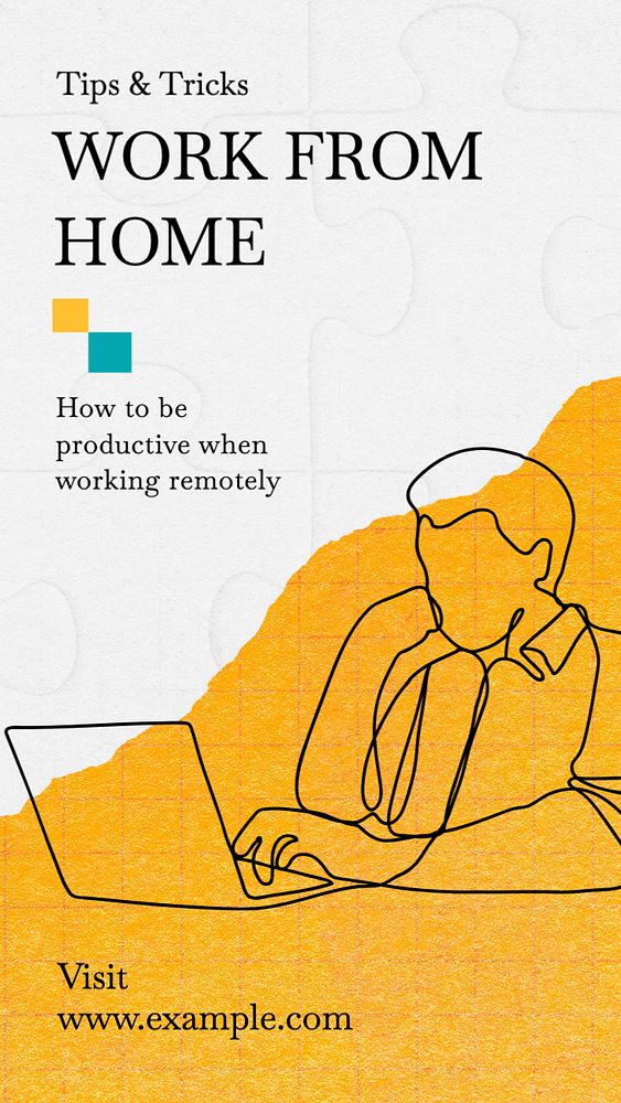 Work from home social story template, editable Instagram design