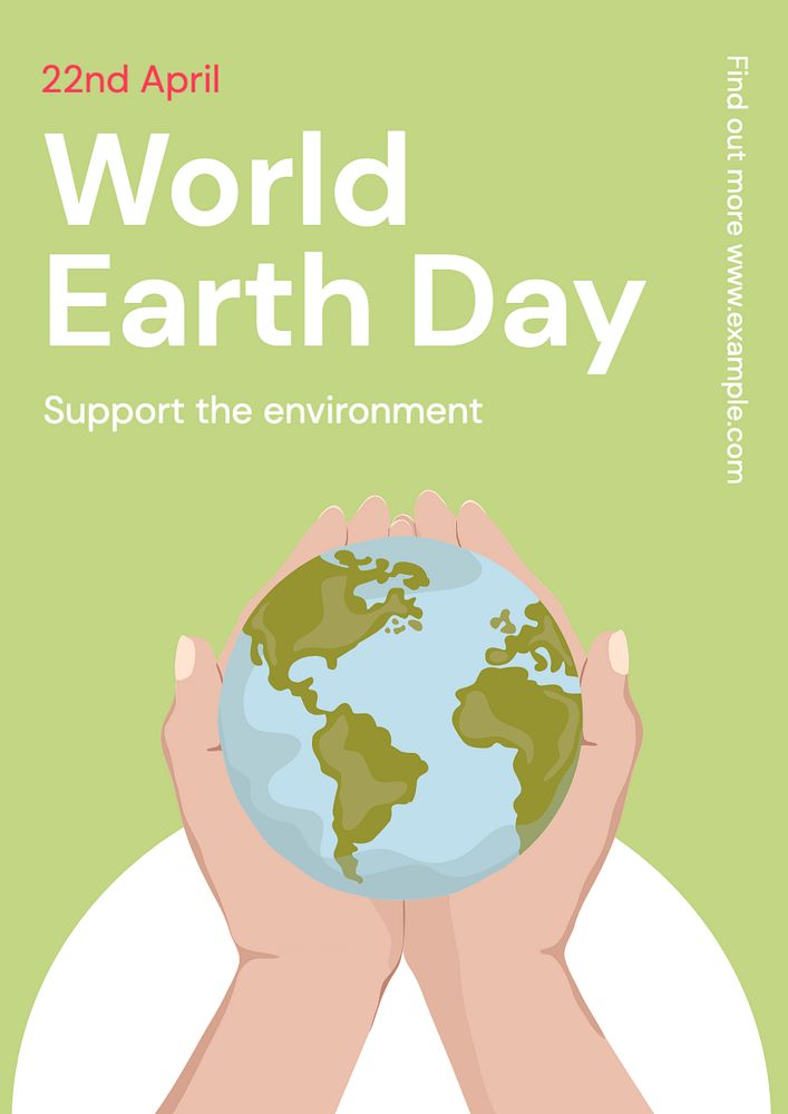 World earth day poster template, editable text and design