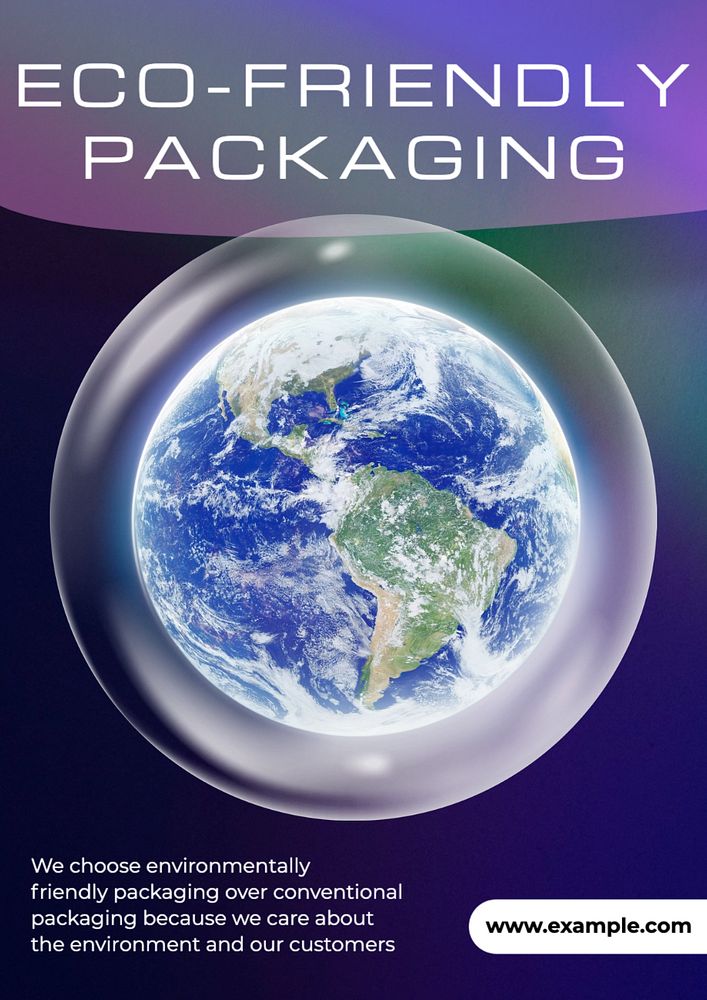 Eco-friendly packaging poster template, editable text and design