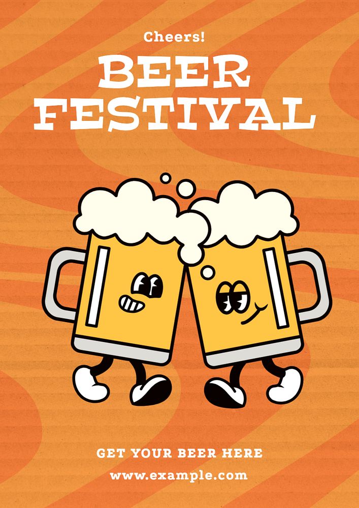 Beer festival poster template, editable text and design