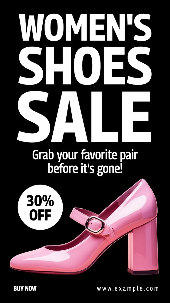 Shoes sale Instagram story template, editable text