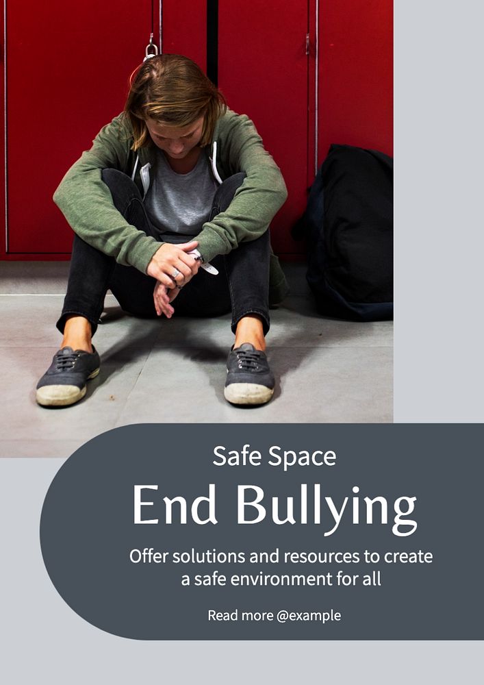 Bullying poster template, editable text and design