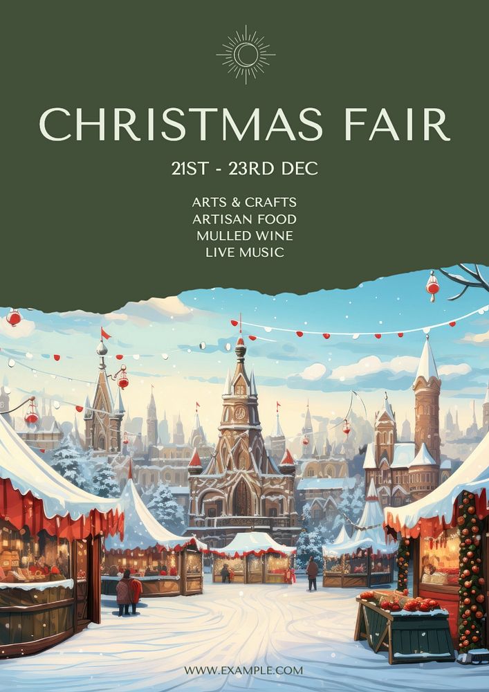 Christmas fair poster template, editable text and design