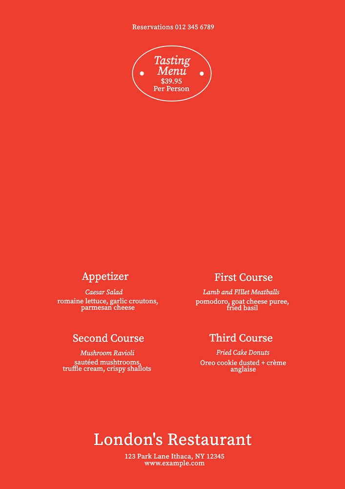Tasting menu template, editable text Premium Editable Template rawpixel
