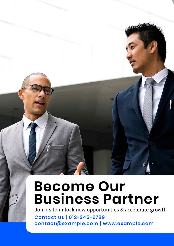 Business partner poster template, editable text and design