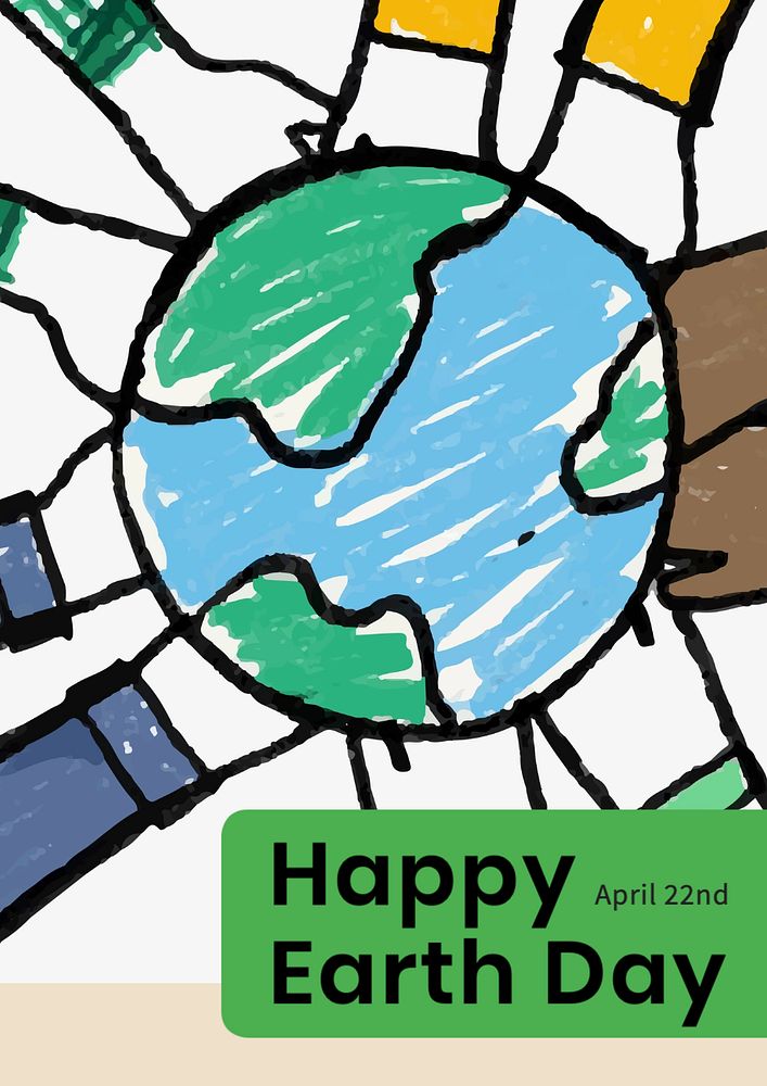 Earth day poster template, editable text and design