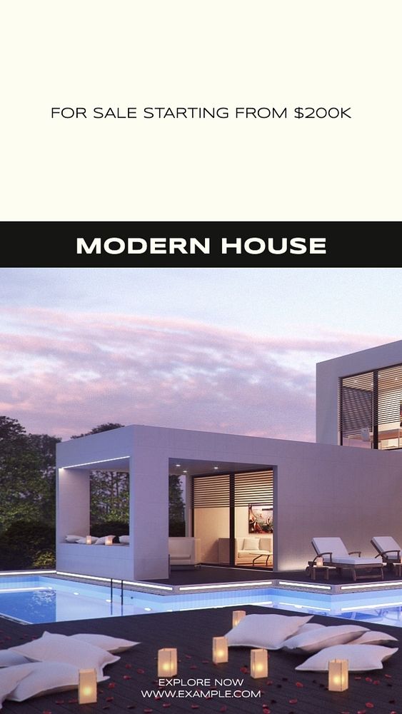 Modern house Instagram story template, editable text