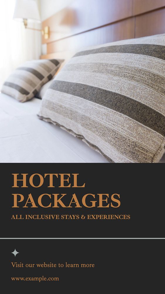 Hotel packages Instagram story template, editable text