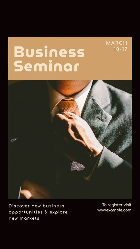 Business Seminar Instagram story template, editable text