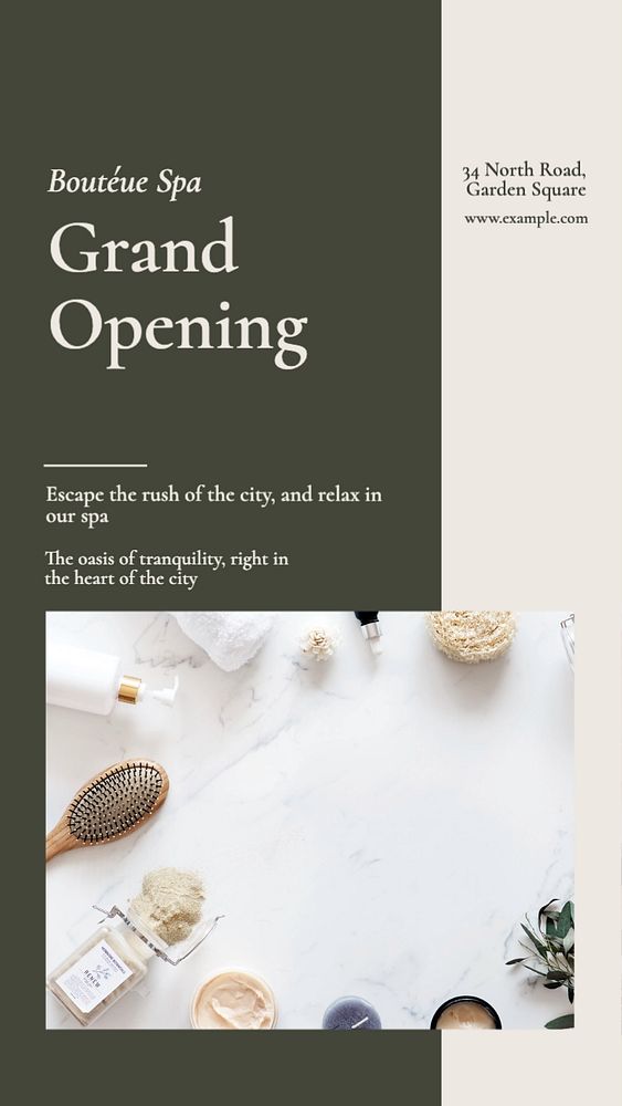 Grand opening Instagram story template, editable text