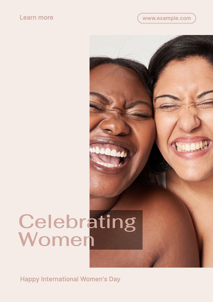 Celebrating women poster template, editable text and design