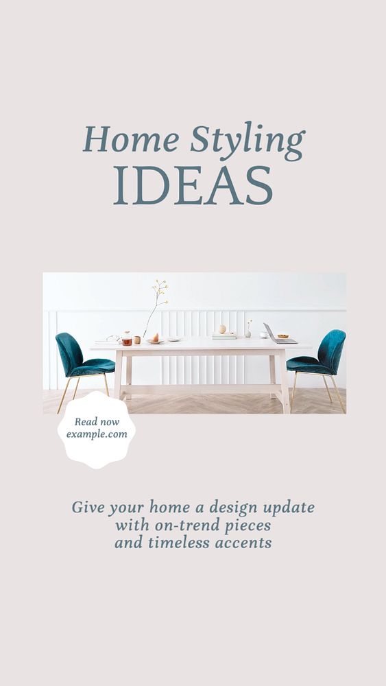 Home styling ideas Instagram story template, editable text