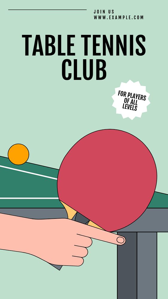 Table tennis club Instagram post template, editable text