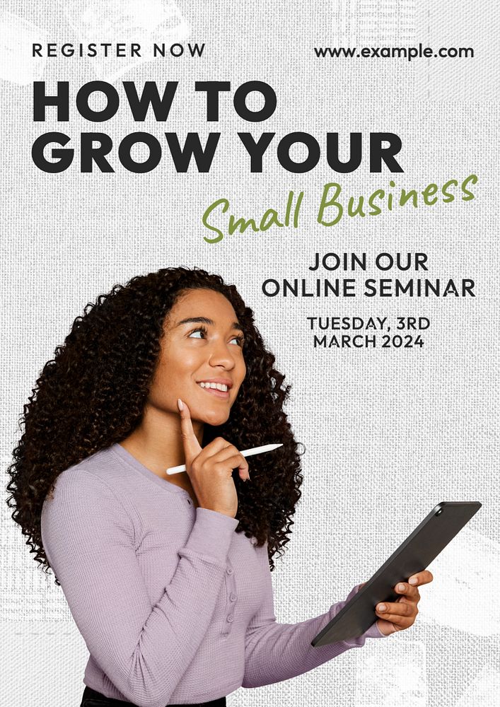 Small business poster template, editable text and design