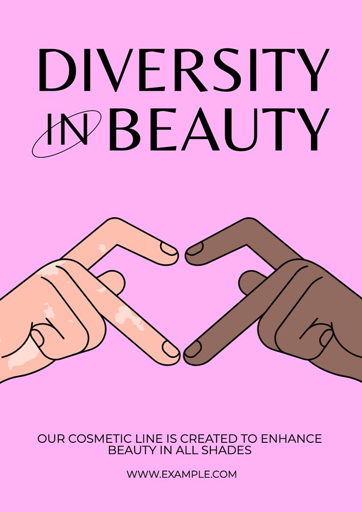 Diversity in beauty poster template, editable text and design