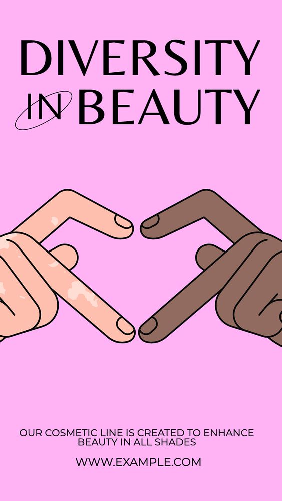 Diversity in beauty Instagram post template, editable text