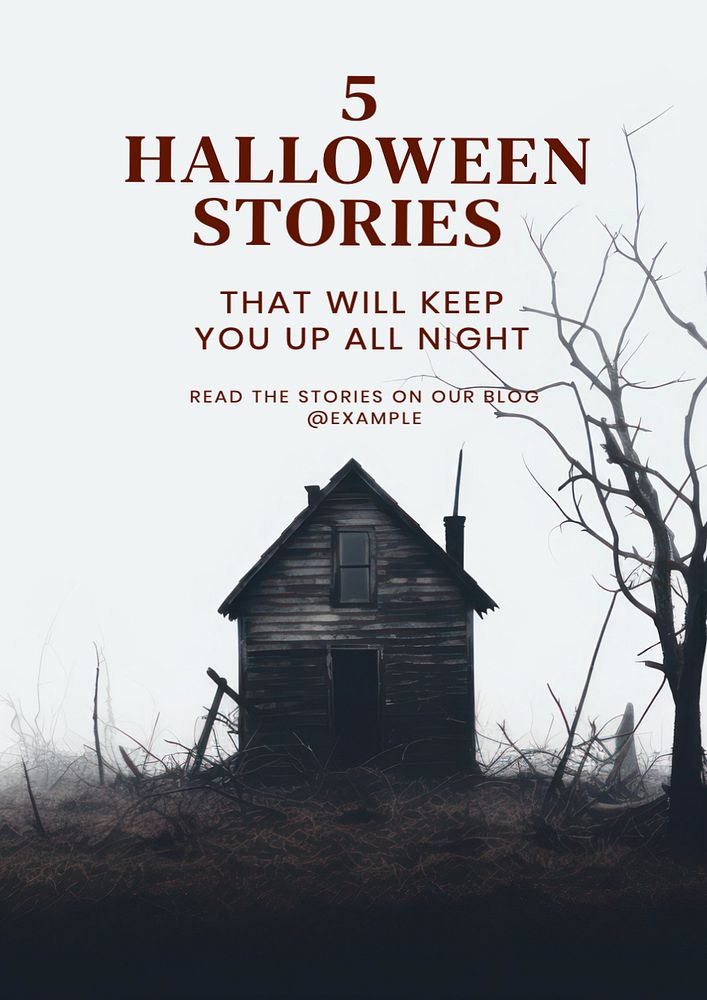 Halloween stories poster template, editable text and design