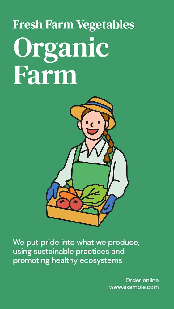 Organic farm Facebook story template, editable design