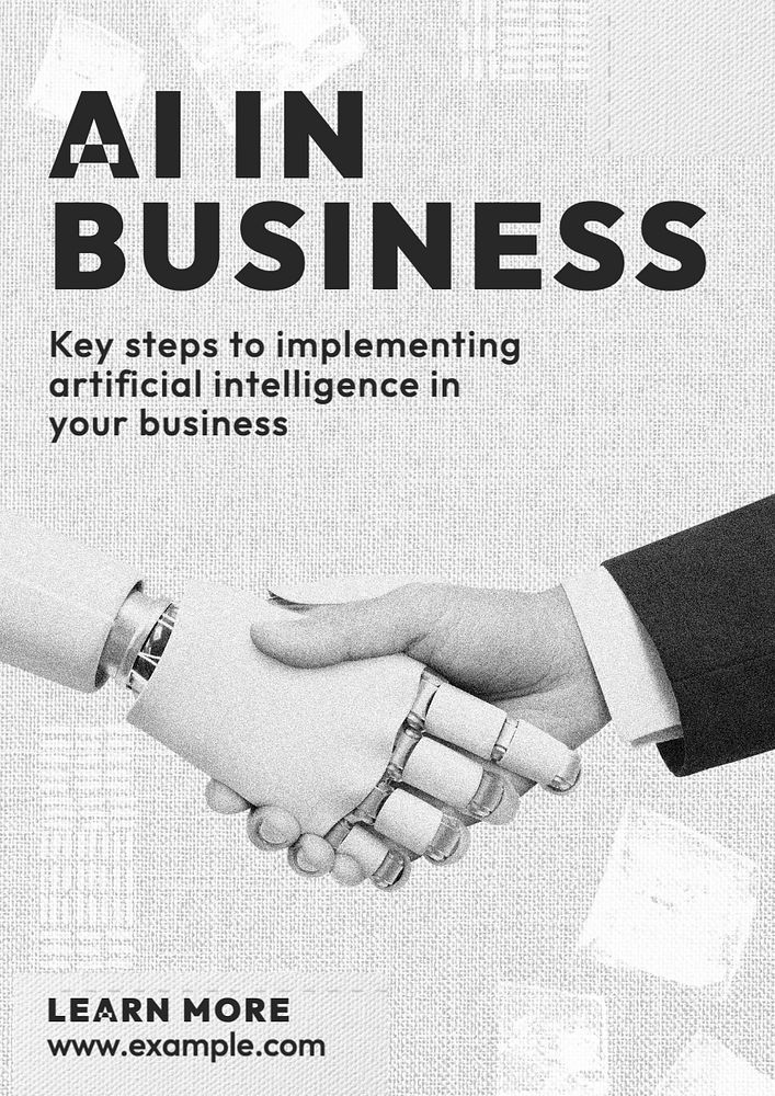 AI in business poster template, editable text and design