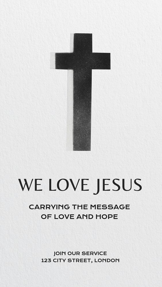 We love Jesus Facebook story template, editable design