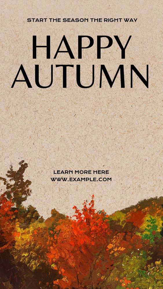 Happy autumn Facebook story template, editable design