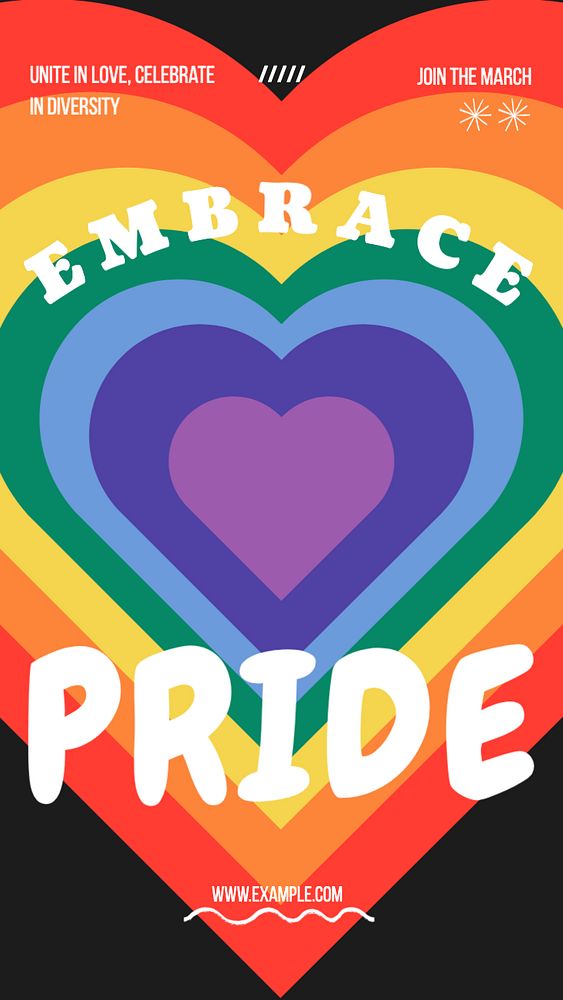 Embrace pride march Facebook story template, editable design