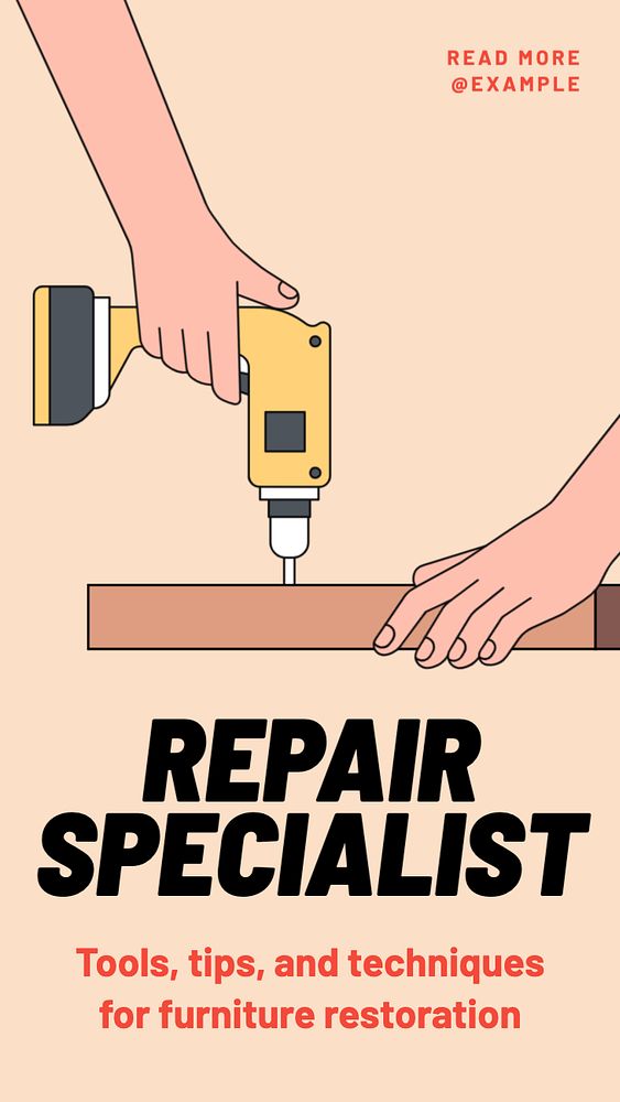 Repair specialist Instagram post template, editable text