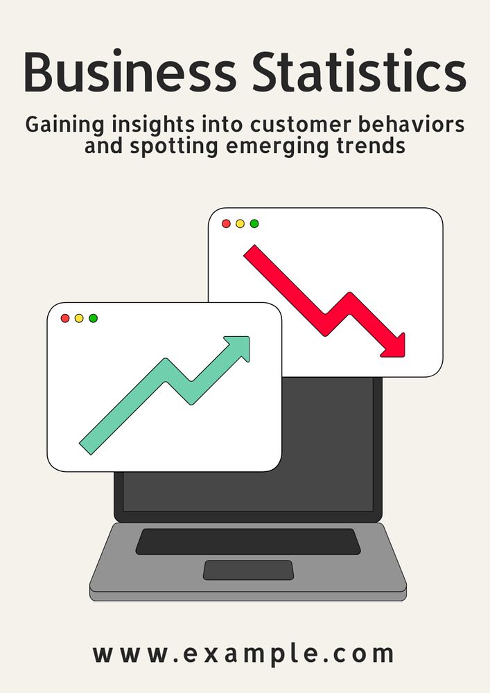 Business statistics poster template, editable text and design