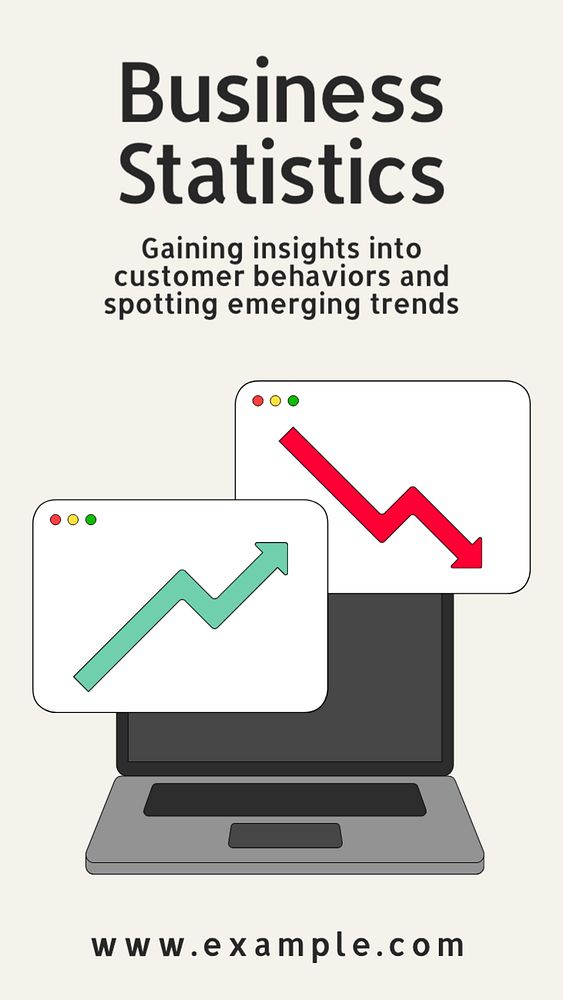 Business statistics Instagram post template, editable text