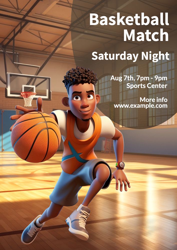 Basketball Match poster template, editable text and design