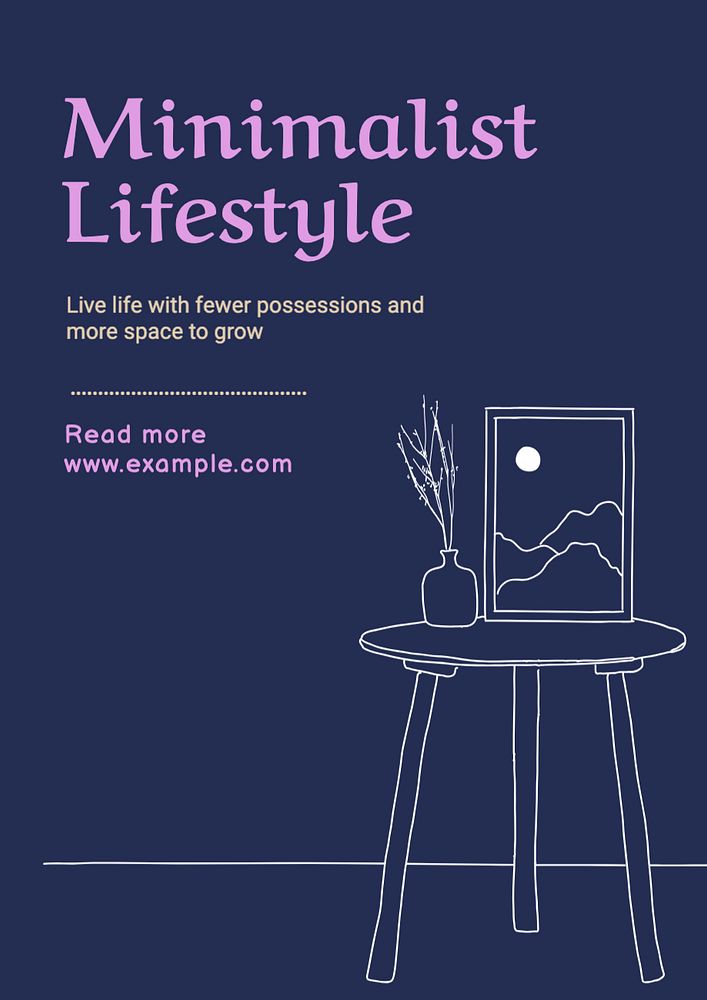 Minimalist lifestyle poster template, editable text and design