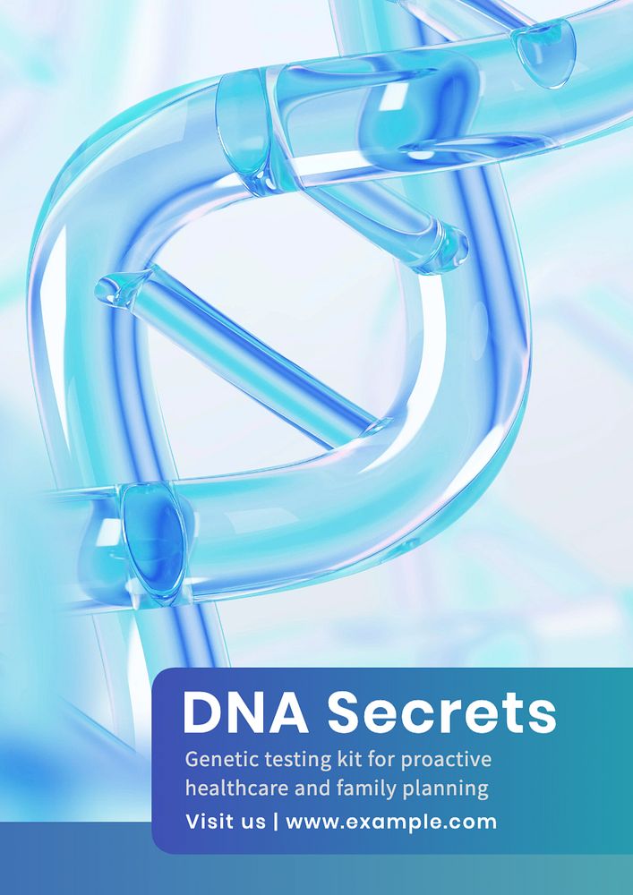 DNA secrets poster template, editable text and design