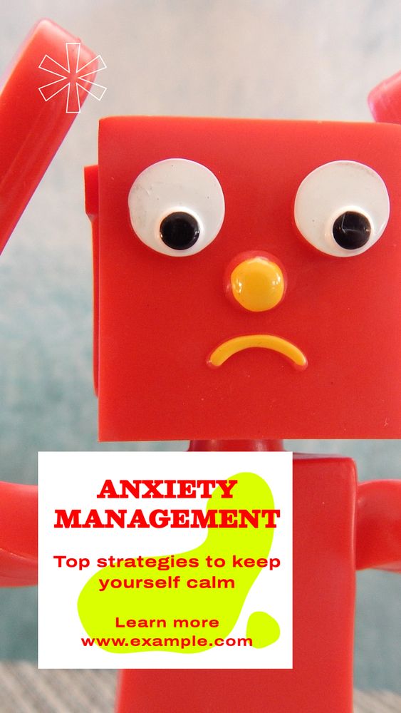 Anxiety management Facebook story template, editable design