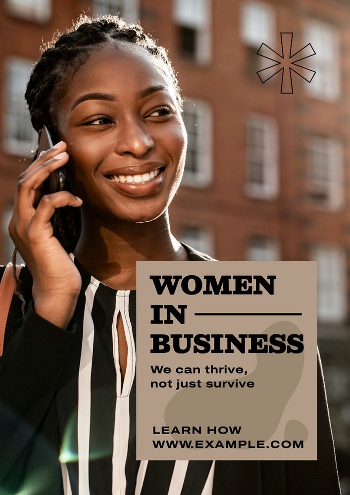 Women in business poster template, editable text and design