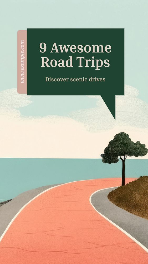 Awesome road trip Facebook story template, editable design