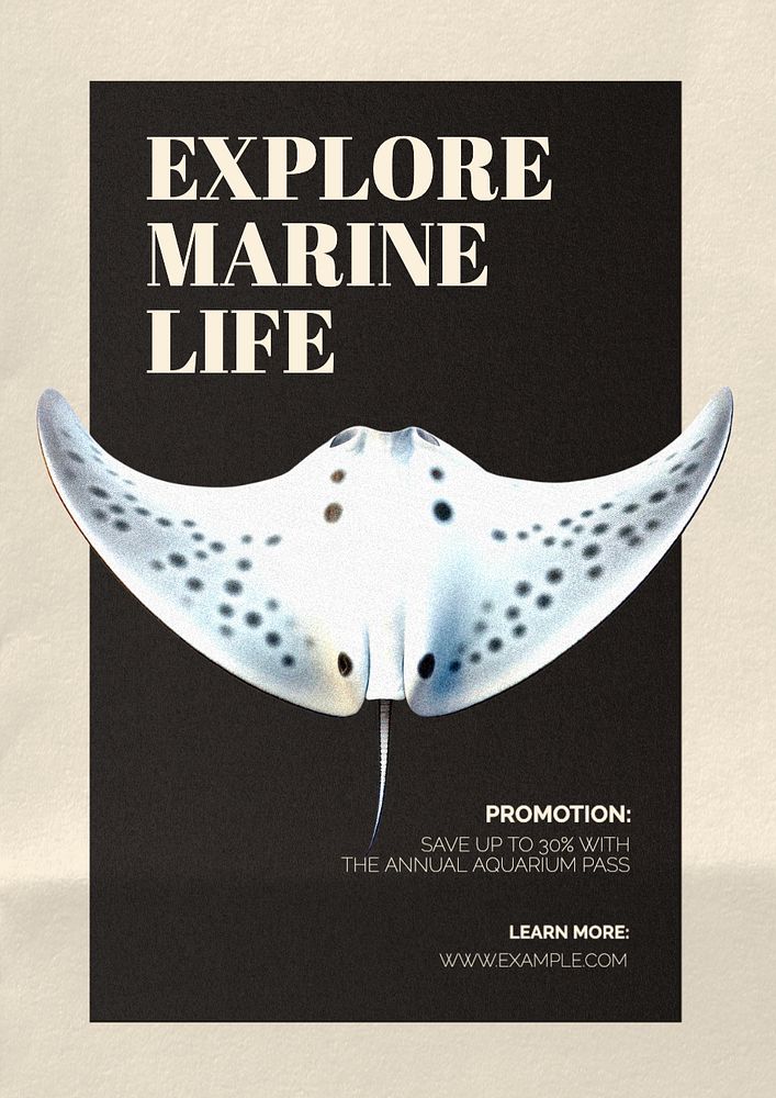 Explore marine life poster template, editable text and design