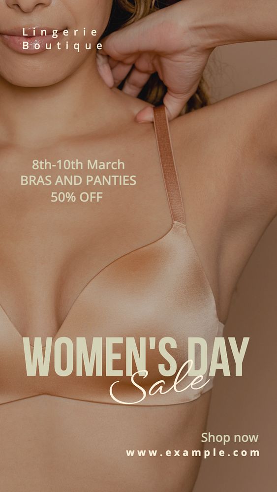 Women's day sale Instagram story template, editable text