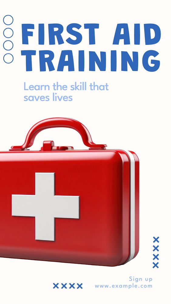 First aid training Facebook story template, editable design