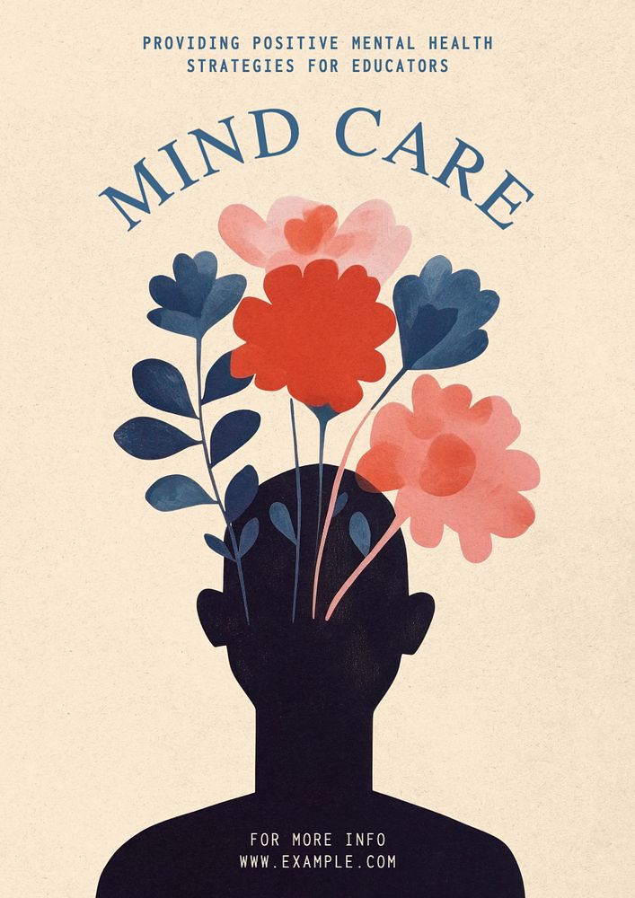 Mind care poster template, editable text and design