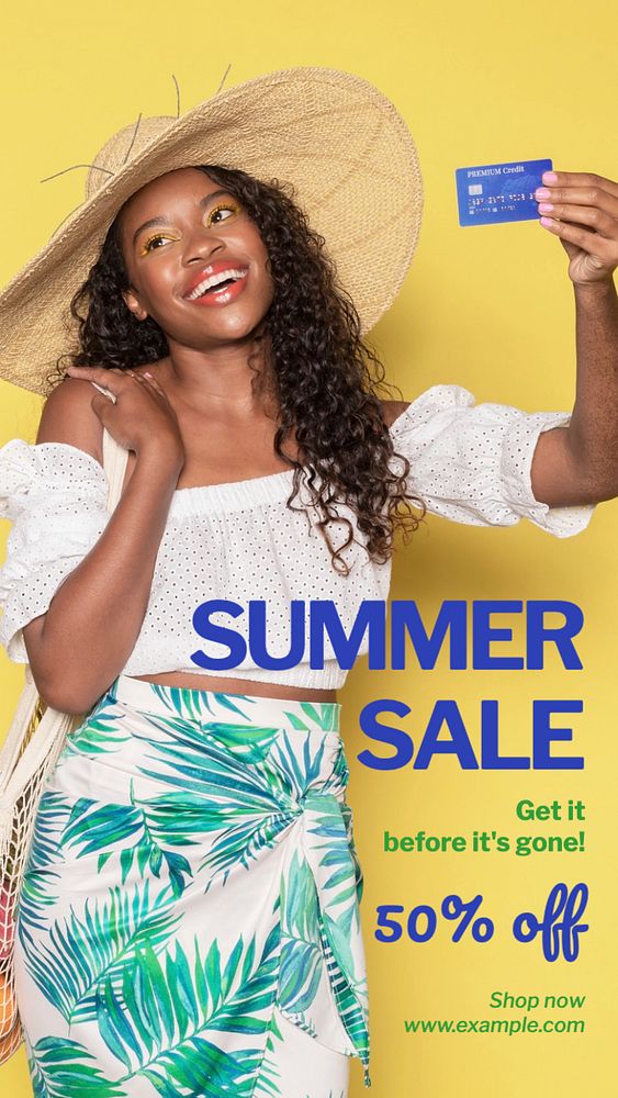 Summer sale Instagram story template, editable text