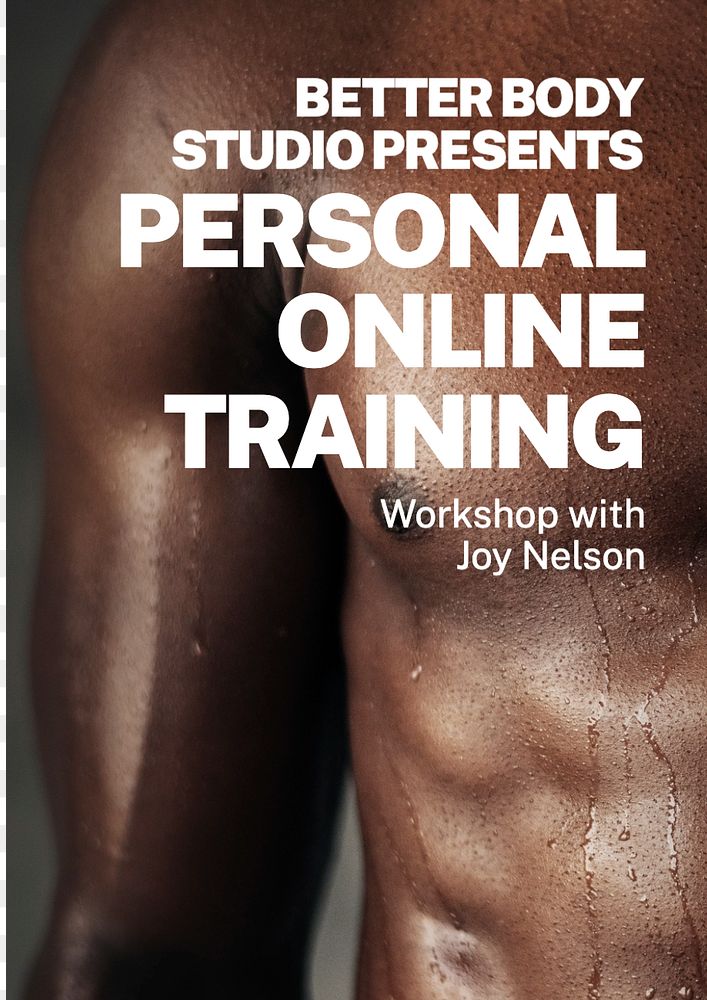 Online training poster template, editable text and design