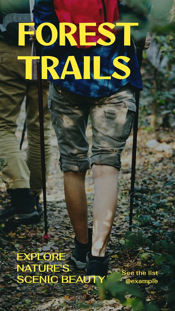 Forest trails Facebook story template, editable design