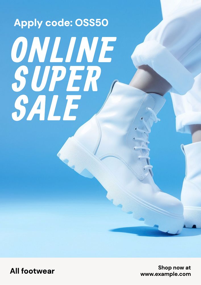 Online super sale poster template, editable text and design