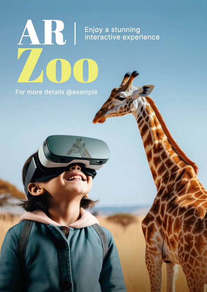 AR zoo poster template, editable text and design