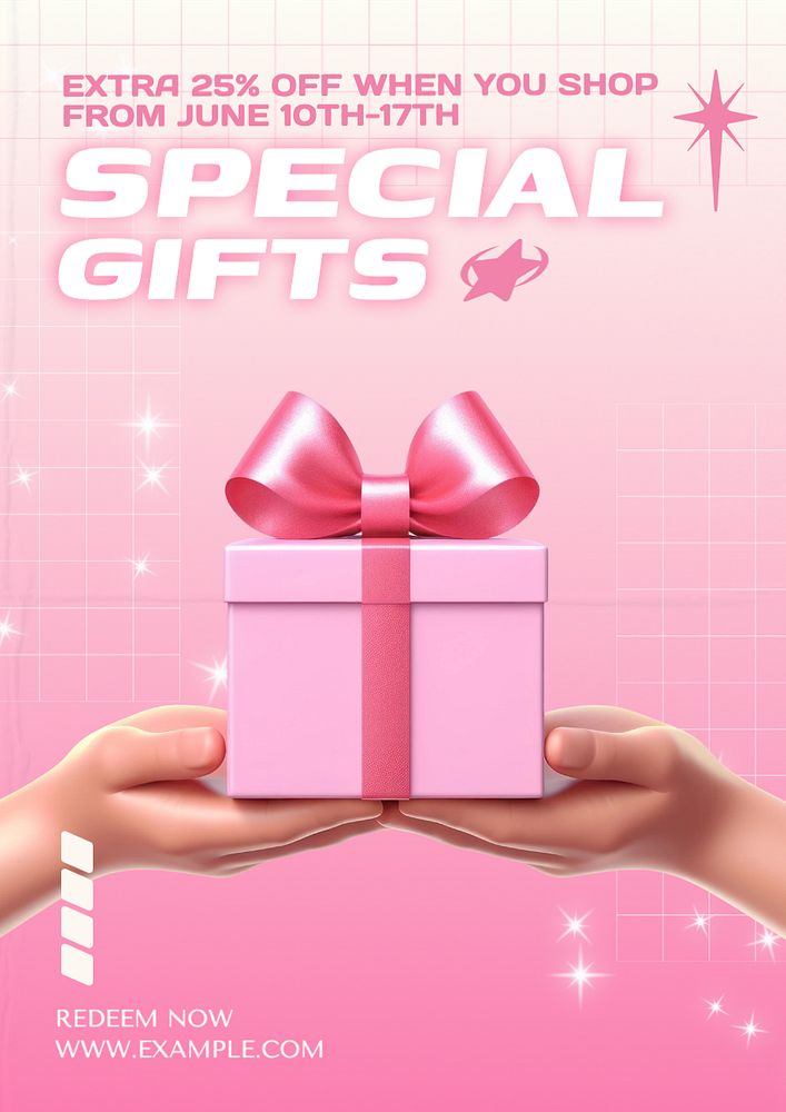 Special gifts poster template, editable text and design