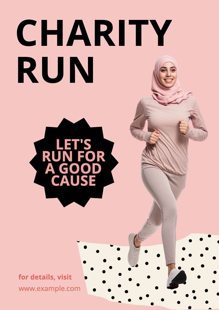 Charity run poster template, editable | Premium Editable Template ...